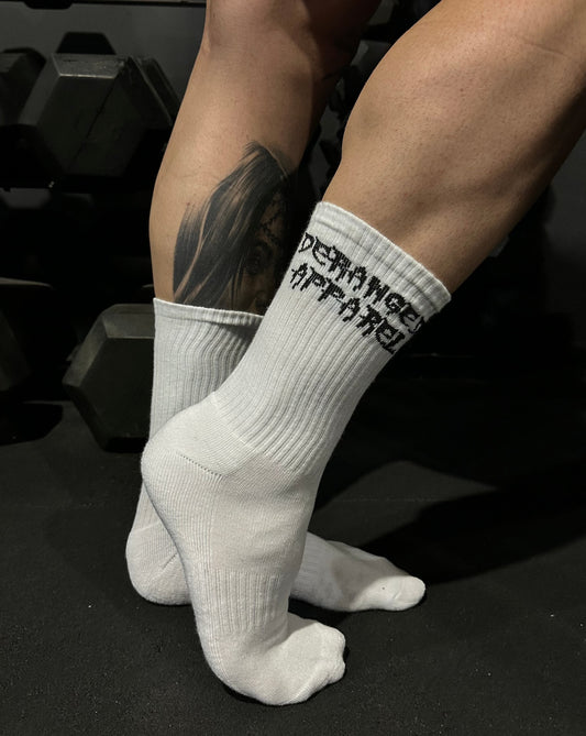 Mid Calf Socks - White