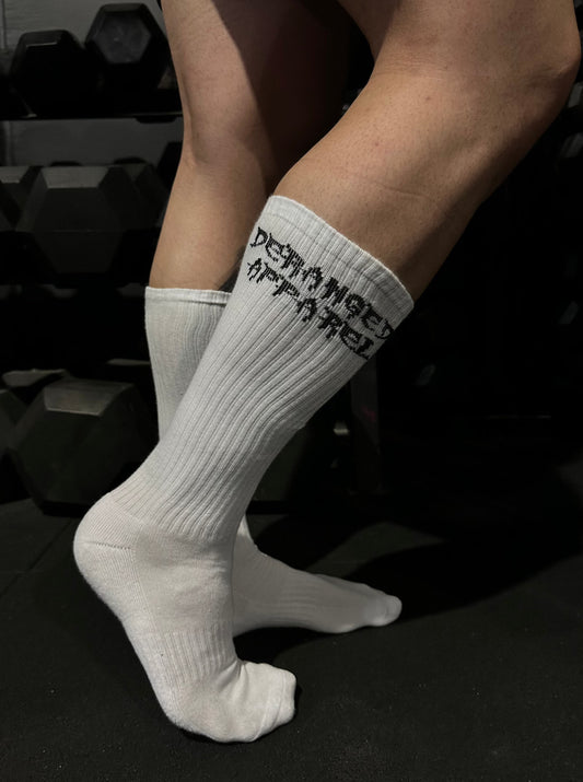 DERANGED DEADLIFTING SOCKS - White